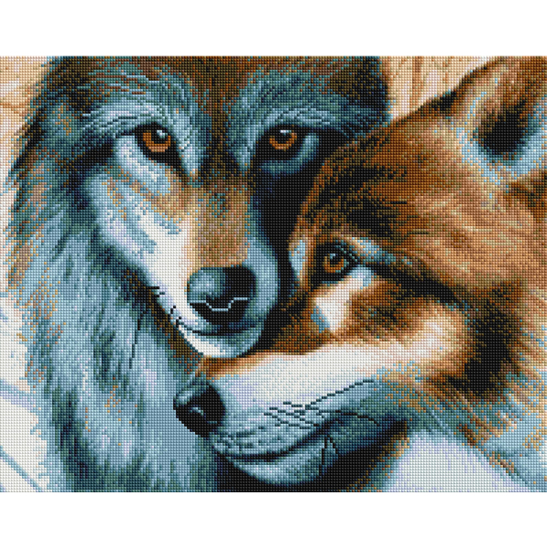 Алмазна мозаїка 40х50 - Вовча пара