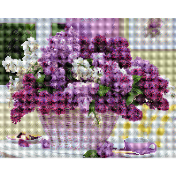 Алмазна мозаїка 40х50 - Корзинка бузка