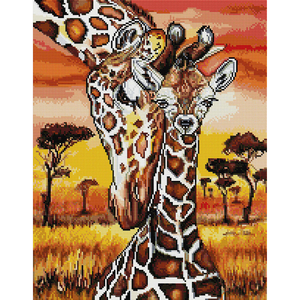 Алмазна мозаїка 40х50 - Жирафи в саванні
