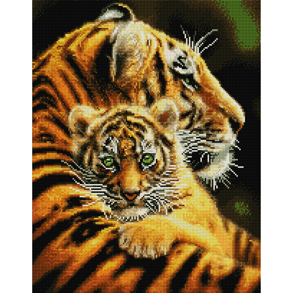 Алмазна мозаїка 40х50 - Смугасті тигри