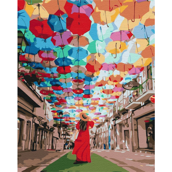 Картина по номерам Преміум картини - Алея парасольок