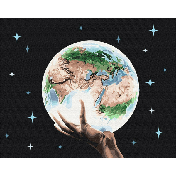 Картина по номерам Преміум картини - Планета в руках людини