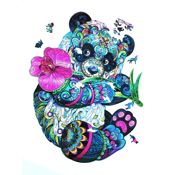 Дерев’яні пазли (281) - Панда з квіткою