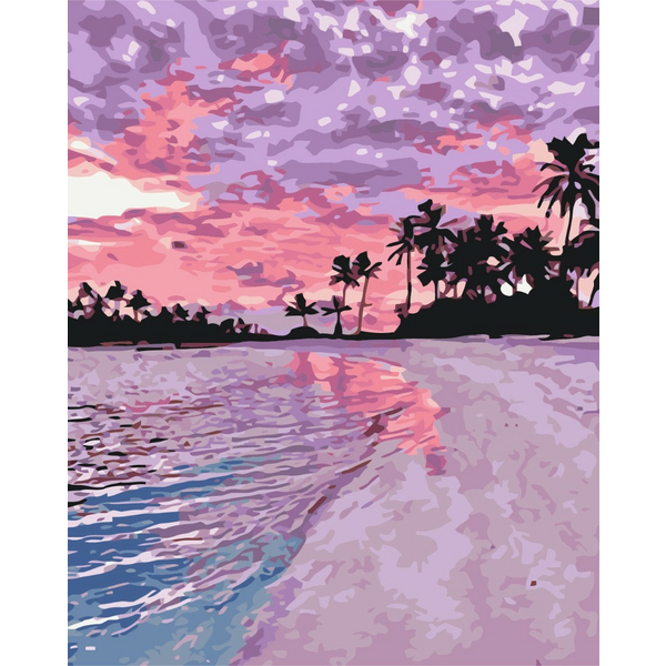 Картина по номерам Преміум картини - Розовый закат