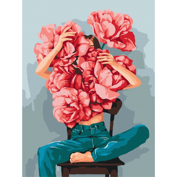 Картина по номерам Люди на картинах - Півонії в обіймах © Mykhailyshyna Daria