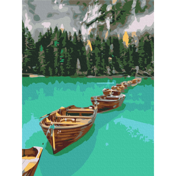 Картина по номерам Пейзажі - Ланцюжок човнів