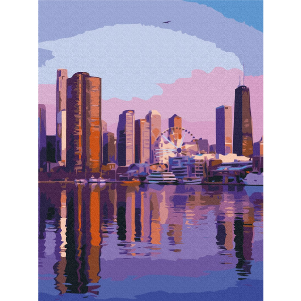 Картина по номерам Города - Мегаполіс на світанку