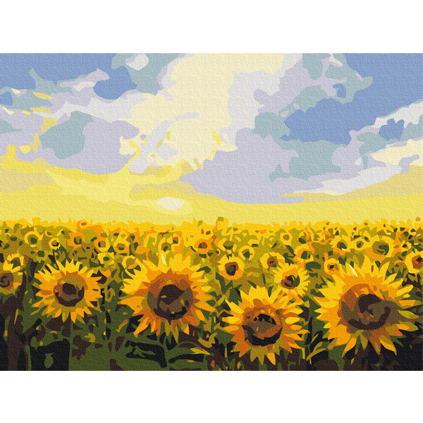 Картина по номерам Українські міста та ландшафти - Поле подсолнухов