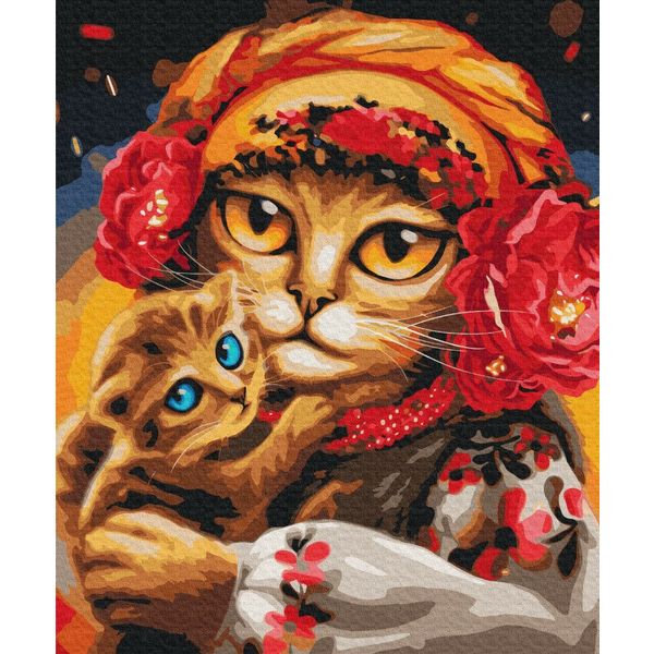 Картина по номерам Преміум картини - Сім'я котиків ©Маріанна Пащук