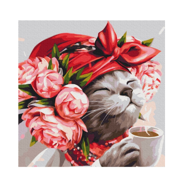 Картина по номерам Преміум картини - Киця господинька ©Маріанна Пащук