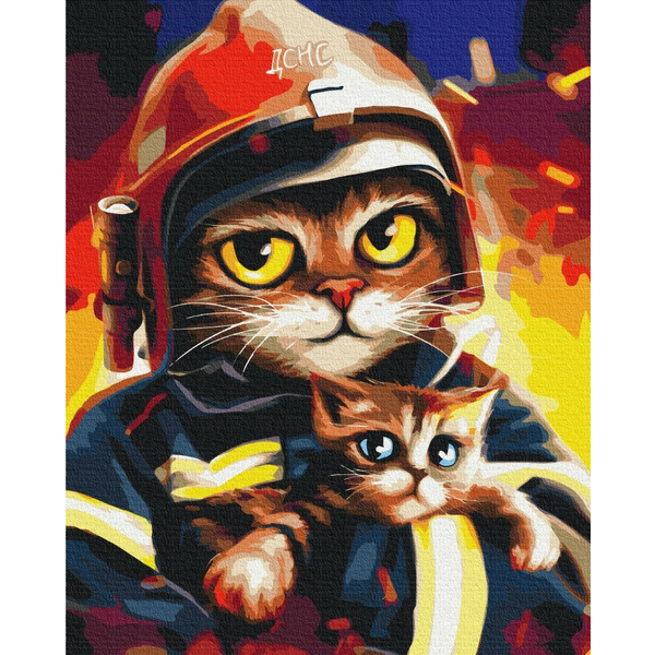 Картина по номерам Преміум картини - Котик ГСЧС ©Марианна Пащук