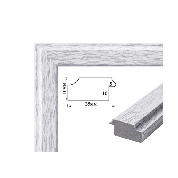 Багетні рами - Багетна рамка (біле древо, 3,5 см) 40х50