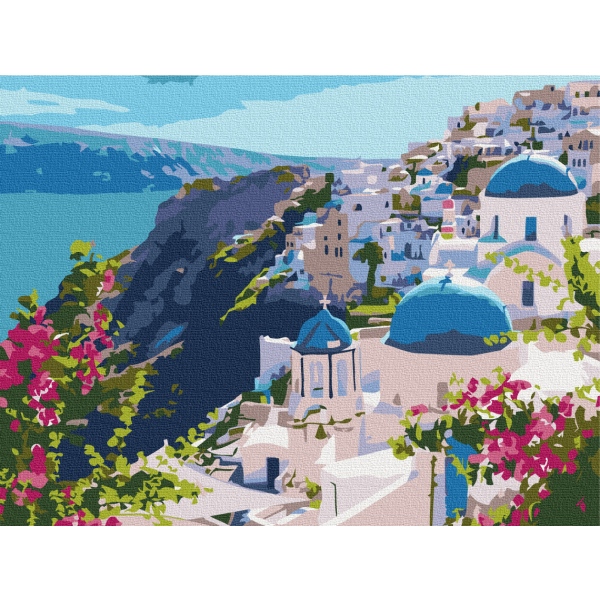 Картина по номерам Города - Пейзаж Санторини