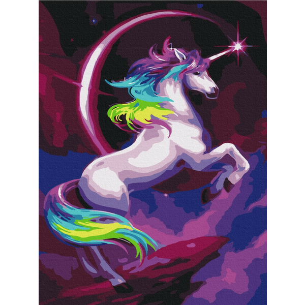Картина по номерам Преміум картини - Казковий веселковий єдиноріг