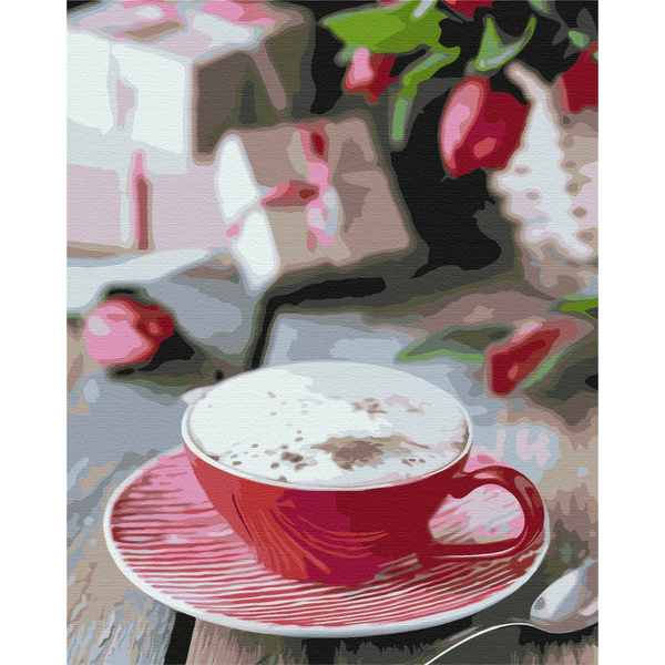 Картина по номерам Преміум картини - Чашка капучіно