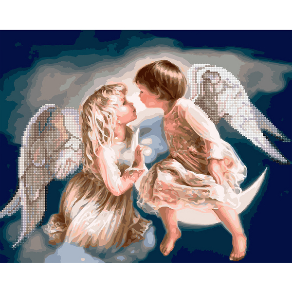 Комбінована алмазна мозаїка - Маленькі ангелочки