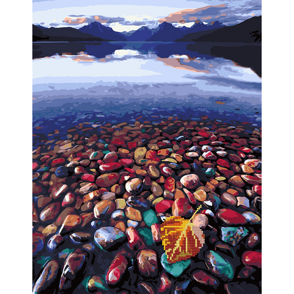 Комбінована алмазна мозаїка - Прозоре гірське озеро