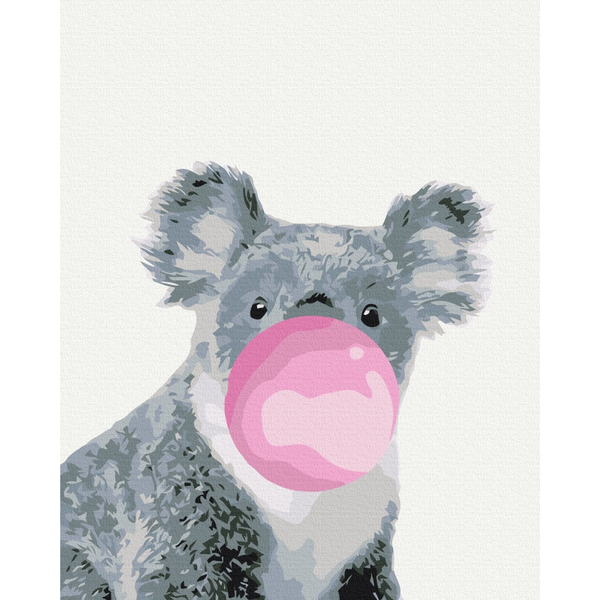 Картина по номерам Тварини, птахи та риби - Коала з бабл-гам