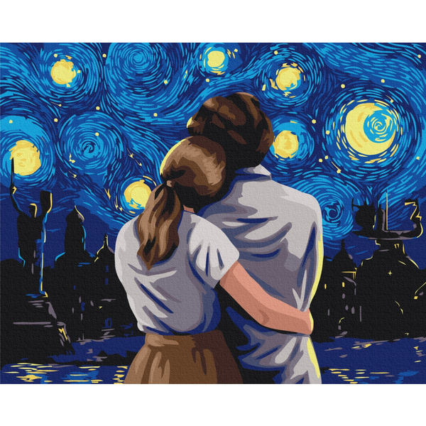 Картина по номерам Люди на картинах - Взгляд в киевскую ночь @Полина Скурихина