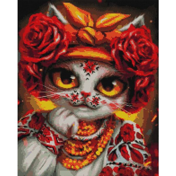 Алмазна мозаїка 40х50 - Кішка Троянда ©Маріанна Пащук