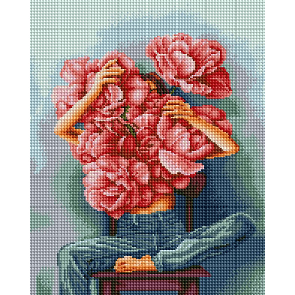Алмазна мозаїка 40х50 - Півонії в обіймах ©Mykhailyshyna Daria