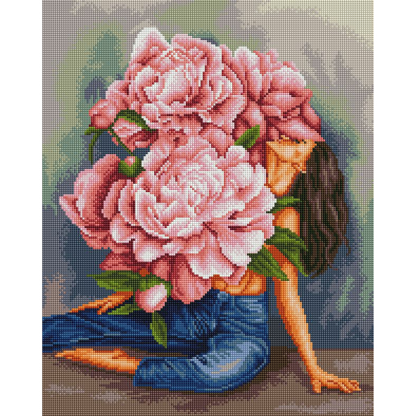 Алмазна мозаїка 40х50 - Вир піонів @Дар'я Михайлишина