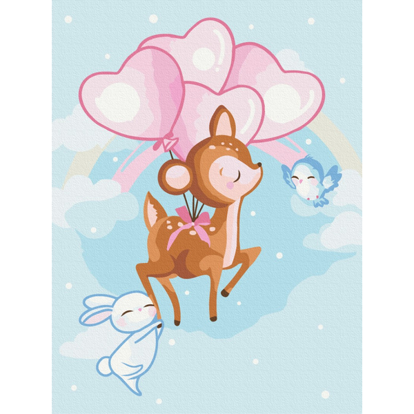 Картина по номерам Для дітей - Друзі оленятка