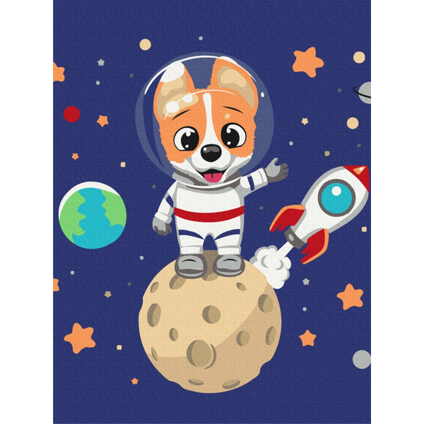 Картина по номерам Для дітей - Коргі в космосі