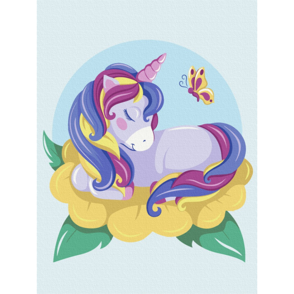 Картина по номерам Для дітей - Квітучий єдиноріг