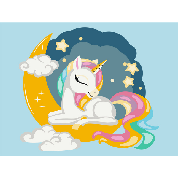 Картина по номерам Для дітей - Веселковий єдиноріг