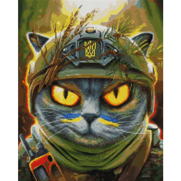 Алмазна мозаїка 40х50 - Котик розвідник ©Маріанна Пащук