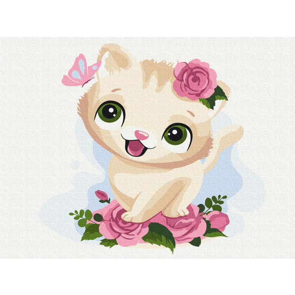 Картина по номерам Преміум картини - Грайливе кошенятко