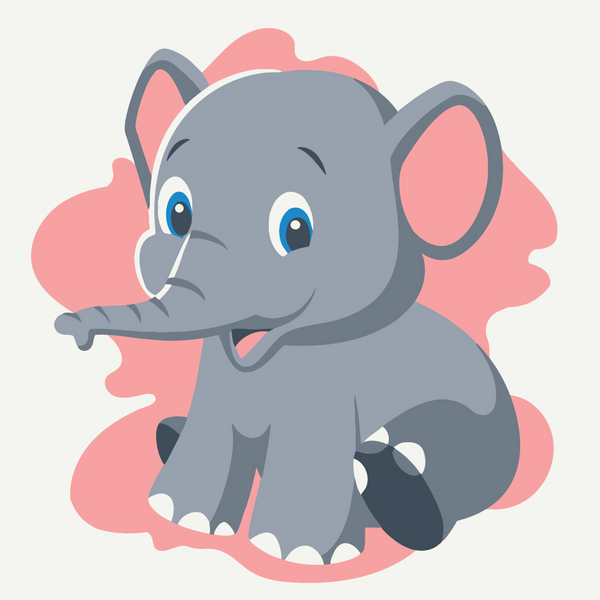 Розмальовки на полотні - Добрий слоник