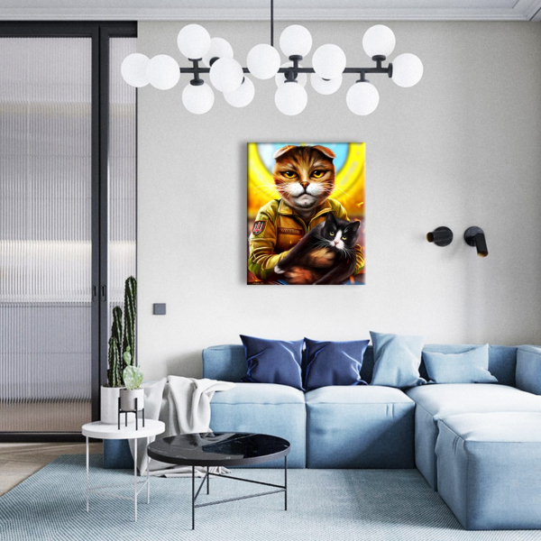 Постер на полотні - Котик-воєначальник ©Маріанна Пащук