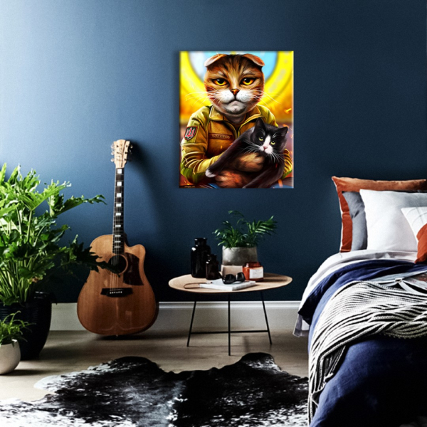 Постер на полотні - Котик-воєначальник ©Маріанна Пащук