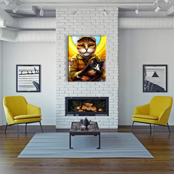Постер на полотні - Котик-воєначальник ©Маріанна Пащук
