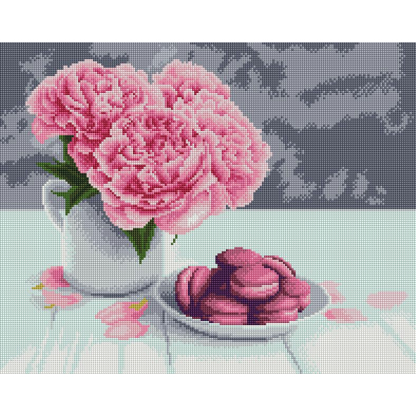 Алмазна мозаїка 40х50 - Рожеві півонії
