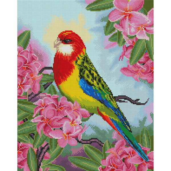 Алмазна мозаїка 40х50 - Папуга в квітах