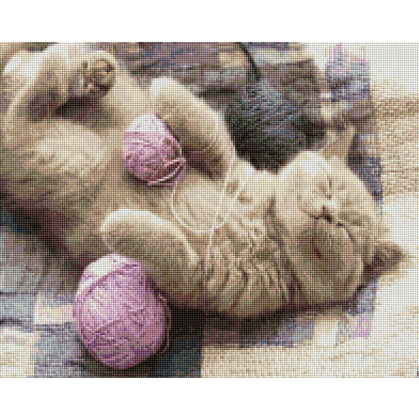 Алмазна мозаїка 40х50 - Кошенятко з клубочком