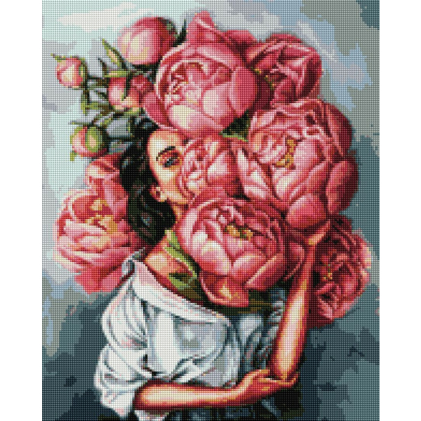 Алмазна мозаїка 40х50 - В хмарі піонів © Mykhailyshyna Daria