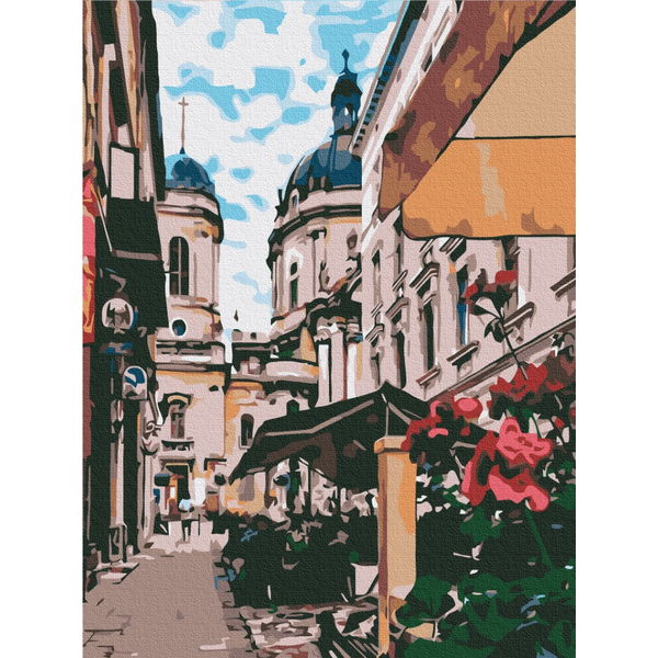 Картина по номерам Українські міста та ландшафти - Львовская улочка