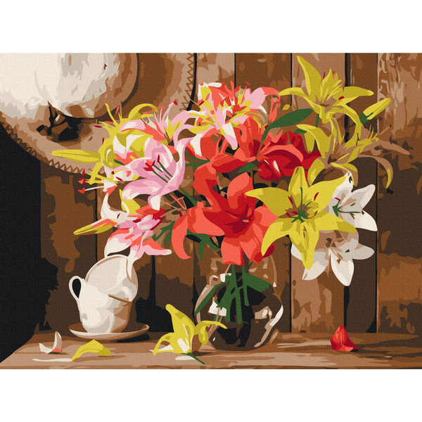 Картина по номерам Квіти - Барвистий букет лілій