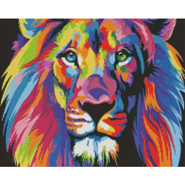Алмазна мозаїка 40х50 - Веселковий лев