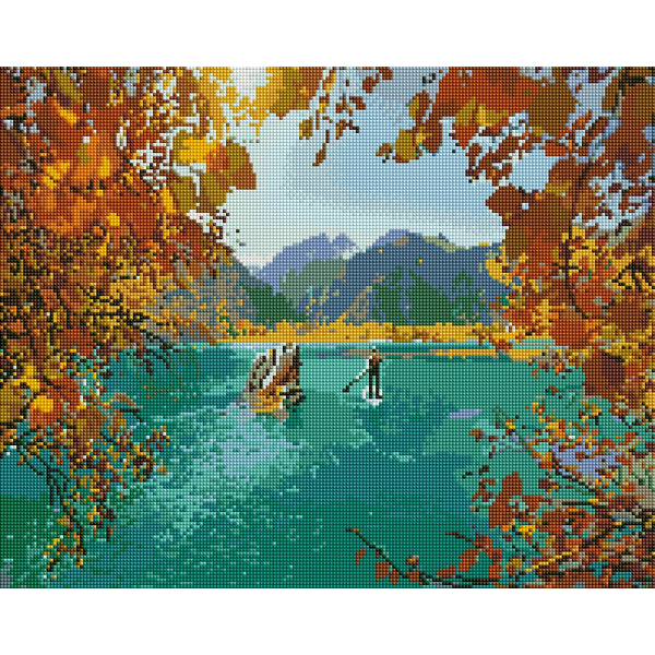 Алмазна мозаїка 40х50 - A walk along a mountain lake