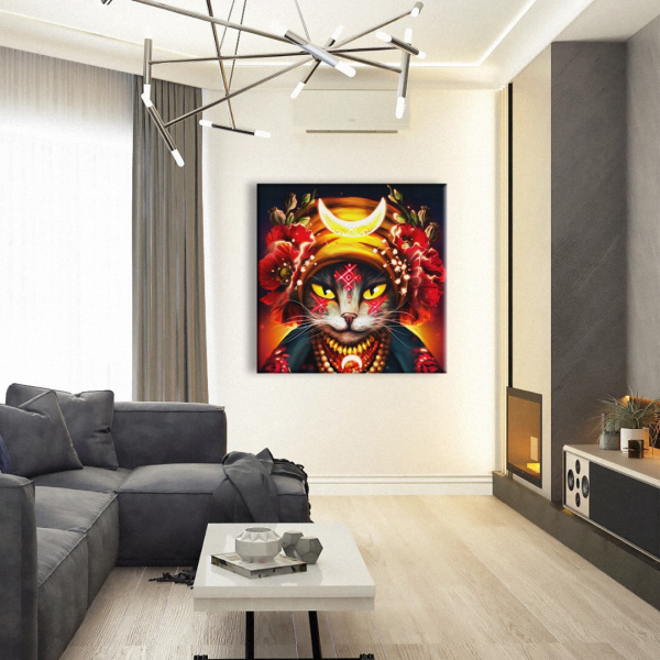 Постер на полотні - Киця-мольфарка ©Маріанна Пащук