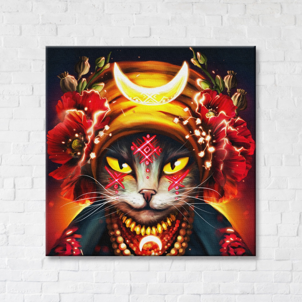 Постер на полотні - Киця-мольфарка ©Маріанна Пащук