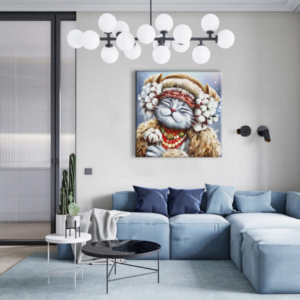 Постер на полотні - Киця-зима ©Маріанна Пащук