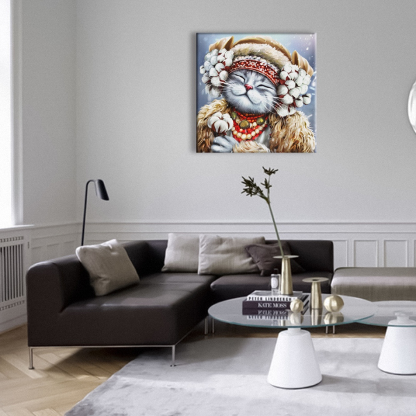 Постер на полотні - Киця-зима ©Маріанна Пащук