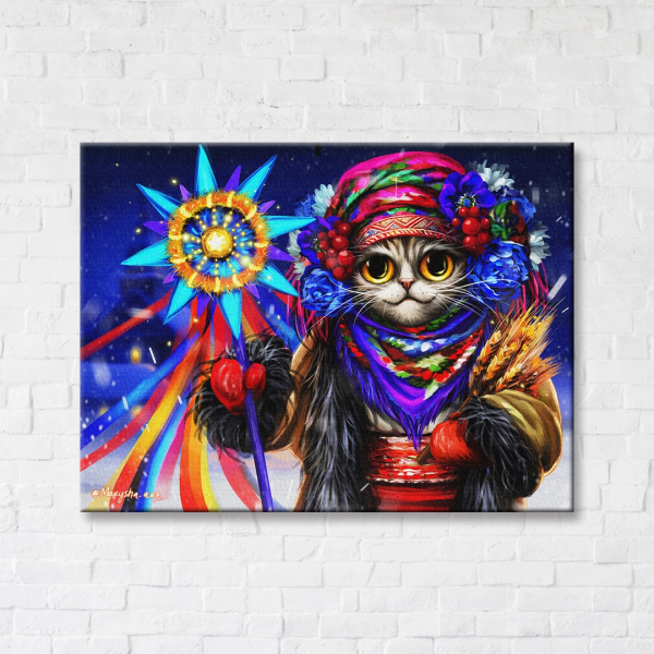 Постер на полотні - Котик-енергетик ©Маріанна Пащук