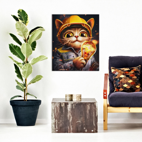 Постер на полотні - Котик-енергетик ©Маріанна Пащук